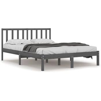 Rám postele sivý masívna borovica 135 × 190 cm Double, 3105048