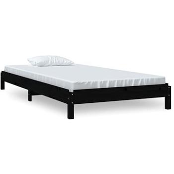 Stohovateľná posteľ čierna 90 × 190 cm masívna borovica, 820406
