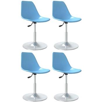 Otočné jedálenské stoličky 4 ks modré PP, 338278