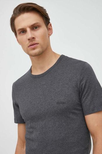 Bavlnené tričko BOSS 3-pak čierna farba, melanžové