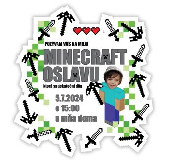 Personalizované pozvánky 6 ks - Minecraft