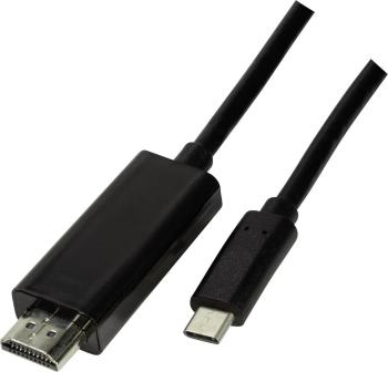 LogiLink USB-C™ / HDMI káblový adaptér #####USB-C™ Stecker, #####HDMI-A Stecker 1.80 m čierna UA0329  #####USB-C™-Displa