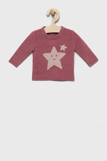Detský sveter United Colors of Benetton ružová farba, tenký