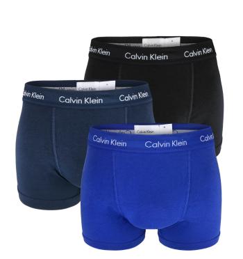 CALVIN KLEIN - 3PACK Cotton stretch classic modré boxerky-L (91-96 cm)