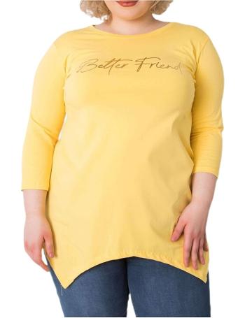 žlté dámske tričko s nápisom vel. ONE SIZE