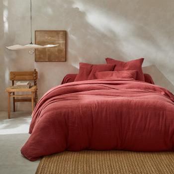 Blancheporte Jednofarebné posteľná bielizeň z bavlnenej gázoviny ružové drevo obliečka na vank. 50x70cm+lem