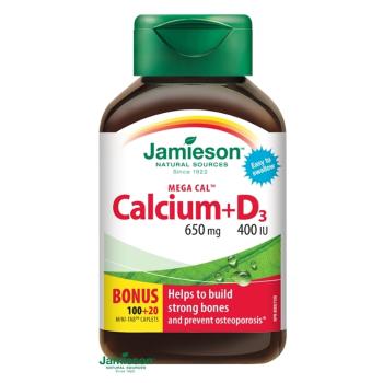 JAMIESON Mega Cal&#8482 Vápnik 650 mg s vitamínom D3 400 IU 120 tabliet