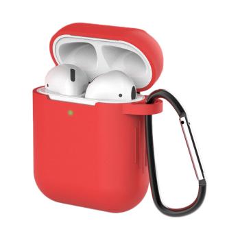 IZMAEL Apple AirPods 1 Silikónové mäkké puzdro s uchytom na AirPods 2 / AirPods 1  KP25130 červená