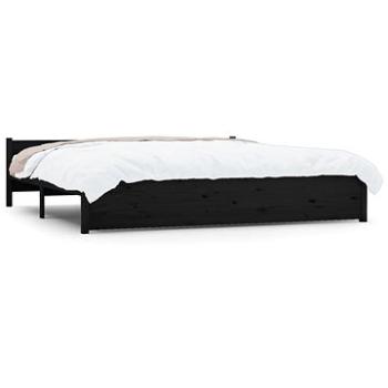 Rám postele čierny masívne drevo 180 × 200 cm Super King, 815063