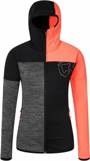 Rock Experience Kobra FZ Woman Fleece Caviar/Fiery Coral/Grey Melange XL Outdoorová mikina