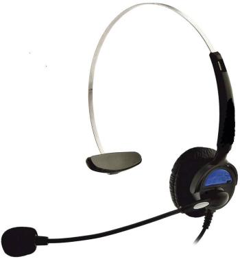 Basetech KJ-97 telefónne headset RJ10 zásuvka káblový na ušiach čierna