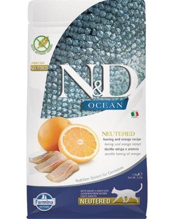 Farmina N&D cat OCEAN (GF) adult, neutered, herring & orange granule pre mačky 1,5kg