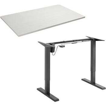 AlzaErgo Table ET2.1 čierny + doska TTE-12 120 × 80 cm biela dyha (BUN)