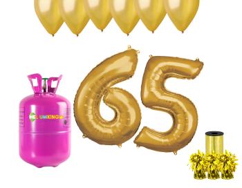 HeliumKing Hélium párty set na 65. narodeniny so zlatými balónmi