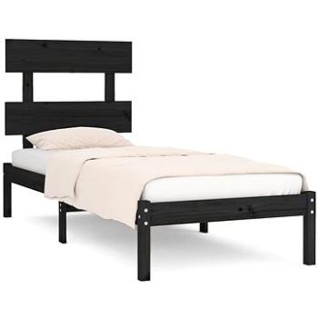 Rám postele čierny masívne drevo 100 × 200 cm, 3104667