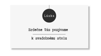 Kartička k stolu - Minimalism Láska Zvoľte množstvo: od 61 ks a viac