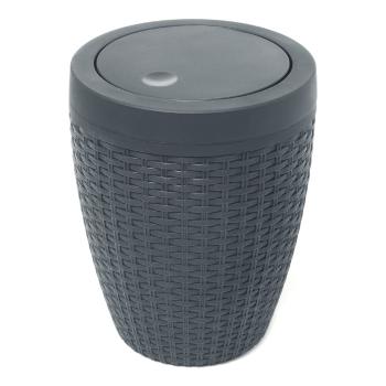 Sivý kúpeľňový kôš Addis Rattan Bath Bin Charcoal, 5 l