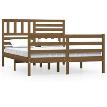 Rám postele medovo hnedý masívne drevo 120 × 200 cm, 3101086
