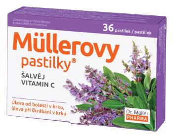 Dr. Müller Pharma Mullerové pastilky so šalviou a vitaminom C 36 ks