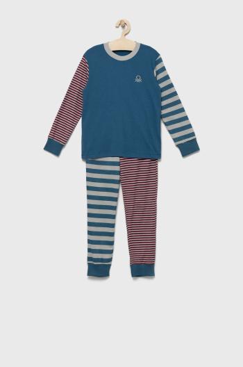 Detské bavlnené pyžamo United Colors of Benetton vzorovaná