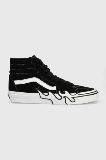 Semišové tenisky Vans SK8-Hi Flame čierna farba, VN0005UJBZW1