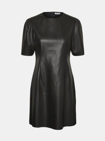 Čierne koženkové šaty Noisy May Hill