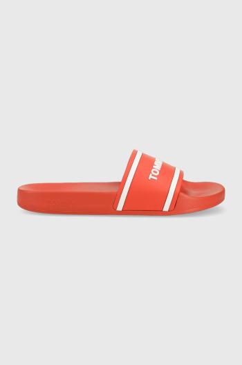 Šľapky Tommy Jeans TJM POOL SLIDE pánske, oranžová farba, EM0EM01229