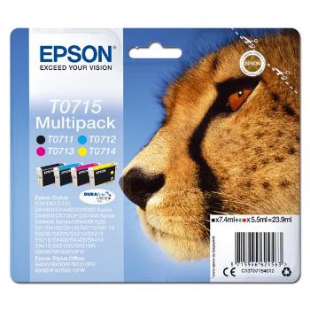 EPSON T0715 (C13T07154012) - originálna cartridge, čierna + farebná, 23,9ml