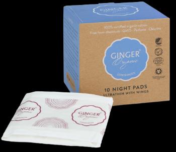 Ginger Organic Vložky nočné (ultra tenké s krídelkami) 10 ks