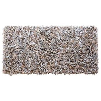 Kožený koberec 80 × 150 cm svetlobéžový MUT, 312299 (beliani_312299)