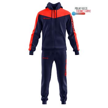 TUTA ROMA CON CAPPUCCIO POLARFLEECE ROSSO/BLU Tg. 2XS