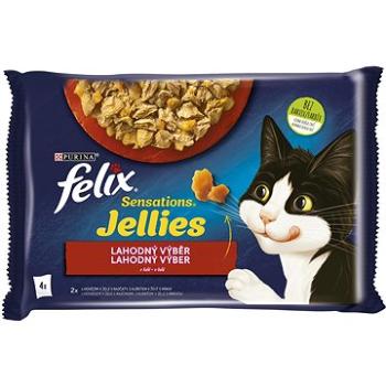 Felix Sensations Jellies s hovädzím a kuraťom v lahodnom želé 4× 85 g (7613039757604)