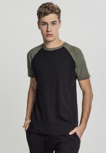 Urban Classics Raglan Contrast Tee blk/olive - 2XL