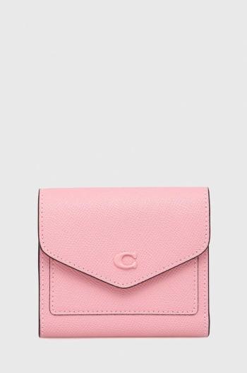 Kožená peňaženka Coach dámsky, ružová farba