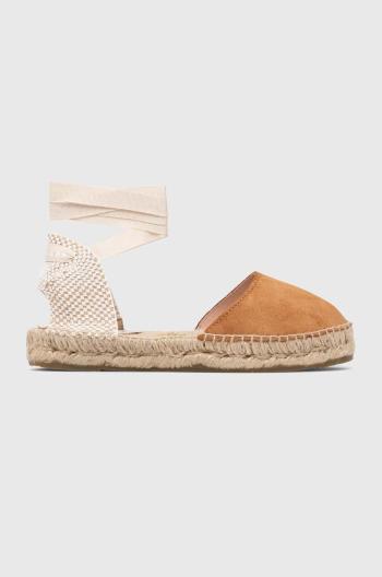 Espadrilky Manebi Flat Valenciana Espadrilles hnedá farba, R 3.9 P0