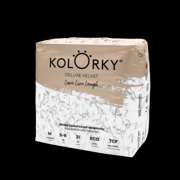 KOLORKY Deluxe Velvet - M (5-8 kg) jednorázové ekoplienky so zamatovým povrchom 21 ks