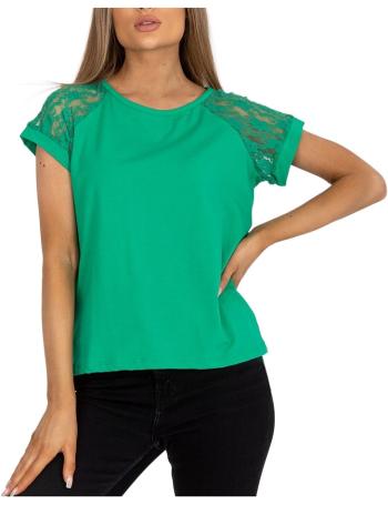 Zelené dámske tričko s čipkovými rukávmi vel. S/M