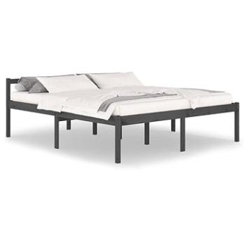 Rám postele sivý masívna borovica 180 × 200 cm Super King, 810631