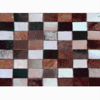 Luxusný kožený koberec,  hnedá/čierna/biela, patchwork, 168x240, KOŽA TYP 3 R1, rozbalený tovar