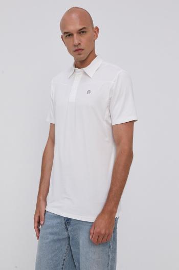 Polo tričko Wrangler pánske, biela farba, jednofarebné