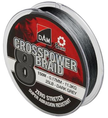 Dam splietaná šnúra crosspower 8 braid dark grey 150 m - 0,10 mm 5,4 kg