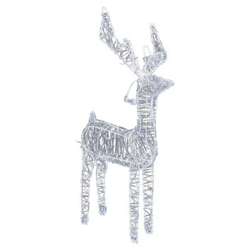 Vianočná drôtená dekorácia Reindeer strieborná, 80 LED