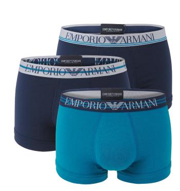 EMPORIO ARMANI - boxerky 3PACK stretch cotton fashion marine & topazio colore - limited edition-XL (92-97 cm)