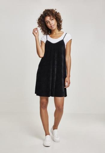 Urban Classics Ladies Velvet Slip Dress black - XS