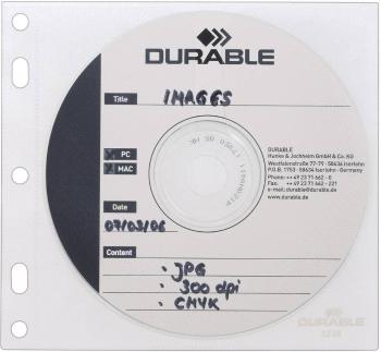 Durable  obal na CD 2 CD / DVD / Blu-ray polypropylen priehľadná, biela 10 ks  523919