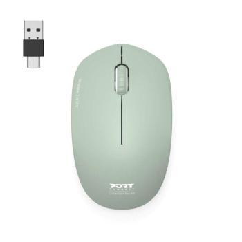 PORT CONNECT WIRELESS COLLECTION, BEZDROTOVA MYS, USB-A A USB-C DONGLE, 2.4GHZ, 1600DPI, OLIVOVA