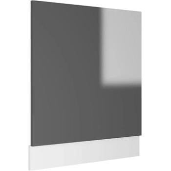Panel na umývačku sivý vysoký lesk 59,5×3×67 cm drevotrieska 802569