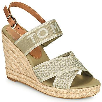 Tommy Hilfiger  Sandále Tommy Webbing High Wedge Sandal  Kaki