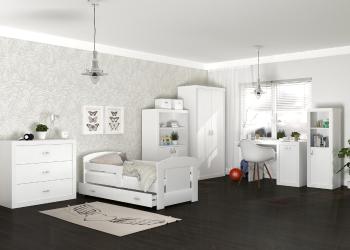 Detská izba Filip - biela posteľ + úložný priestor 200x80 cm