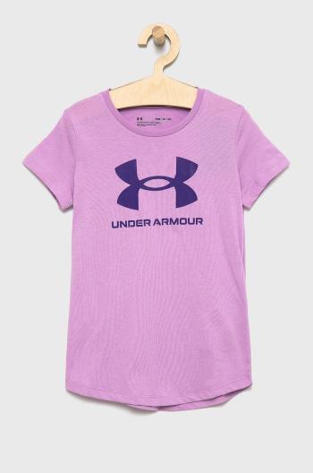 Detské tričko Under Armour 1361182 fialová farba,